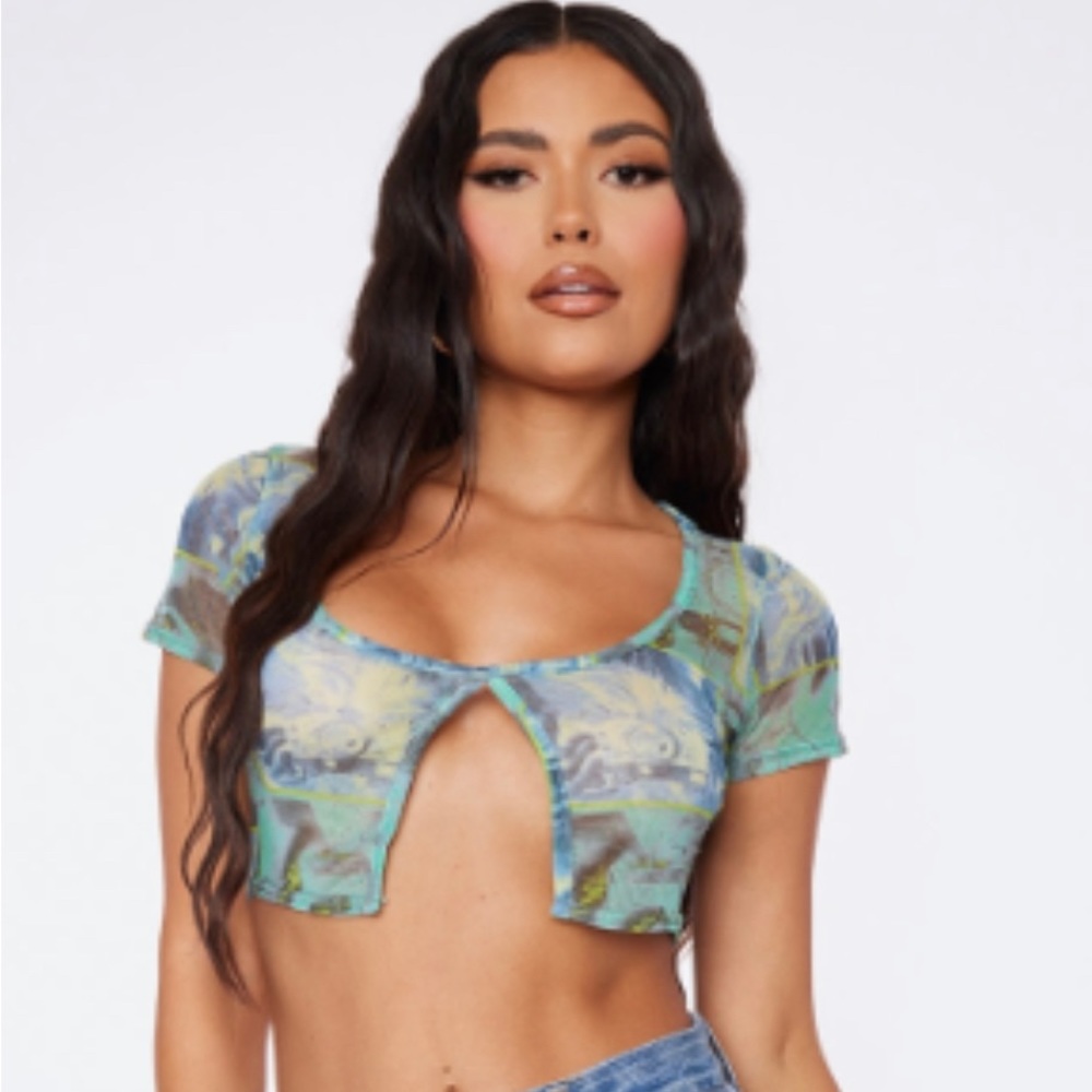 Pretty little thing green crop top